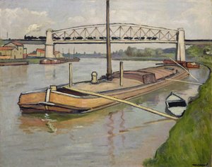 Landschaft mit einem Lastkahn, Port de Conflans von Albert Marquet