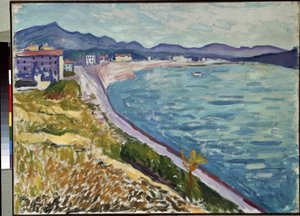 "Saint Jean de Luz" Blick auf die baskische Küste in Saint-Jean-de-Luz (Pyrenees Atlantiques). Gemälde von Pierre-Albert (Albert) Marquet (1875-1947) 1907 Öl auf Leinwand. Eremitage-Museum, Sankt Petersburg (Sankt-Petersburg) von Albert Marquet