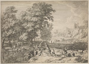 Landschaft mit Badenden