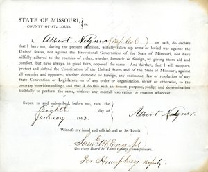 Treueeid von Albert Nelgner aus Missouri, County of St. Louis
