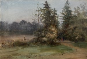 Landschaft mit zwei Figuren von Albert Nikolaevich Benois