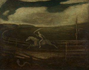 Die Rennbahn, oder Tod auf einem fahlen Pferd, ca. 1896-1908 von Albert Pinkham Ryder