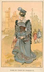 Dame aus der Zeit von Charles IX von Albert Robida
