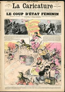 Illustration von Albert Robida (1848-1926) für das Cover von La Caricature (1880) von Albert Robida