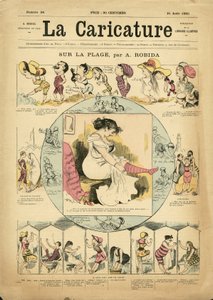 Illustration von Albert Robida (1848-1926) für das Titelblatt von La Caricature (1880) von Albert Robida