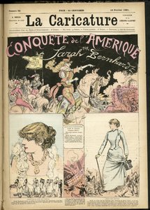 Illustration von Albert Robida (1848-1926) für das Titelblatt von The Caricature (1880) von Albert Robida