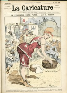 Illustration von Albert Robida (1848-1926) für das Titelblatt von La Caricature (1880) von Albert Robida