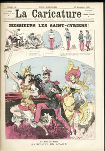 Illustration von Albert Robida (1848-1926) für das Cover von La Caricature (1880) von Albert Robida