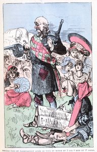 Phileas Fogg und Passepartout nach der Weltreise in 3 Jahren 8 Monaten und 17 Tagen, Parodie von Jules Verne, „Sehr außergewöhnliche Reisen von Saturnin Farandoul in 5 oder 6 Teile der Welt und in alle bekannten oder unbekannten Länder von Herrn Jules Vern