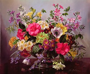 Freesien, Primeln und Glockenblumen