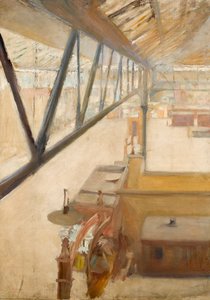 Ansicht eines Bahnhofs, ca. 1900 von Albert de Belleroche