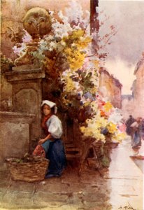 Am Fuße der Spanischen Treppe, Piazza di Spagna, an einem regnerischen Tag von Alberto Pisa