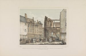 Ansicht der Ruine verursacht durch den Brand in Middelburg am Sonntag, den 28. Juni 1857 von Albertus Anthonius Nunnink