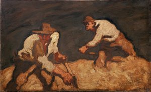 Schnitter in einem aufziehenden Sturm, 1912 von Albin Egger Lienz