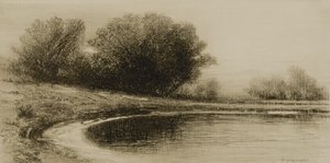 Teich und Bäume von Albion Harris Bicknell