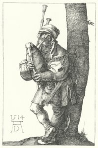 Dudelsackspieler von Albrecht (after) Durer or Duerer