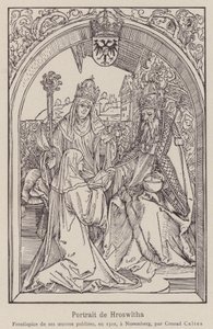 Hrotsvitha von Gandersheim von Albrecht (after) Durer or Duerer