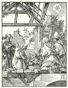 Die Anbetung der Hirten (Gravur) von Albrecht (after) Durer or Duerer