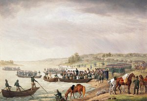 Italienisches Korps von Eugene de Beauharnais überquert den Niemen am 30. Juni 1812, 1815 von Albrecht Adam