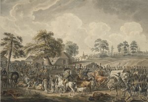 Die französische Armee überquert den Daugava-Fluss am 24. Juli 1812, Mitte der 1820er von Albrecht Adam