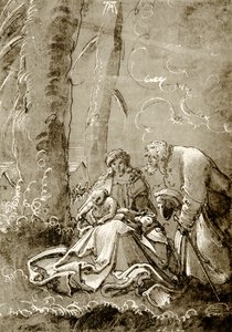 Heilige Familie im Wald von Albrecht Altdorfer