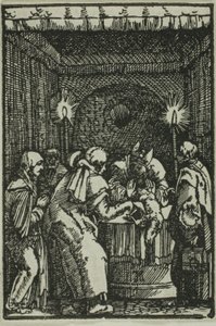 Joachims Opfer wird abgelehnt, aus Der Fall und die Erlösung des Menschen von Albrecht Altdorfer