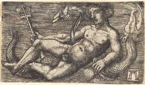 Neptun auf einem Seeungeheuer von Albrecht Altdorfer