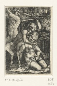 Satyr und ein Mann kämpfen um eine Frau von Albrecht Altdorfer