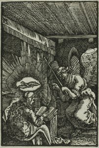 Die Verkündigung, aus Der Fall und die Erlösung des Menschen von Albrecht Altdorfer