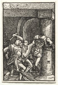 Der Fall und die Erlösung des Menschen: Geißelung Christi, um 1515 von Albrecht Altdorfer