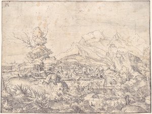 Die große Landschaft mit der Wassermühle von Albrecht Altdorfer