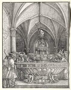Die Heilige Familie auf der Flucht nach Ägypten an einem Brunnen von Albrecht Altdorfer