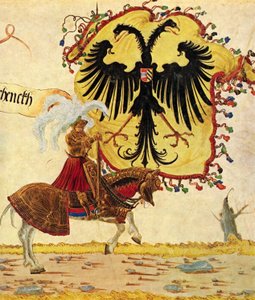 Triumphzug Kaiser Maximilians, Szene: Reichsbanner und Reichsschwert, Detail von Albrecht Altdorfer