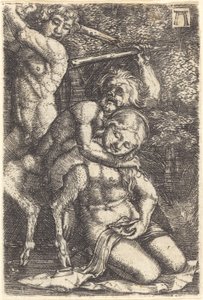 Zwei Satyrn kämpfen um eine Nymphe von Albrecht Altdorfer
