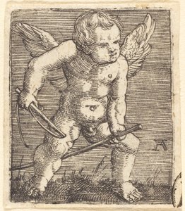Geflügelte Genien mit Steckenpferd und Peitsche von Albrecht Altdorfer