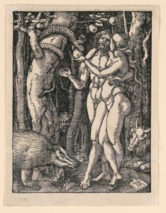 Adam und Eva, aus der Serie „Die kleine Passion“ von Albrecht Dürer
