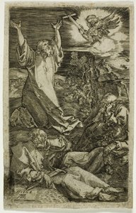 Agonie im Garten, aus der Gravierten Passion von Albrecht Dürer