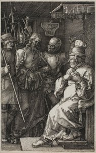 Christus vor Kaiphas, aus Die gravierte Passion von Albrecht Dürer