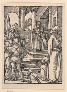 Christus vor Pilatus, aus der Serie Die kleine Passion von Albrecht Dürer