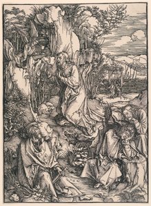 Christus am Ölberg (Agonie im Garten), aus der Großen Passion von Albrecht Dürer
