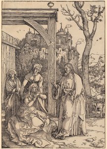 Christus nimmt Abschied von seiner Mutter, Blatt 17 der Folge "Das Marienleben" von Albrecht Dürer
