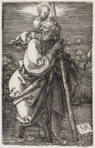 Der Heilige Christophorus mit zurückgewandtem Kopf von Albrecht Dürer