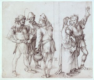 Drei Marktbauern und Bauernpaar von Albrecht Dürer