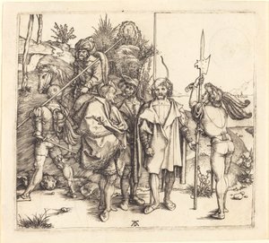 Fünf Soldaten und ein Türke zu Pferd von Albrecht Dürer