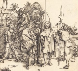 Fünf Soldaten und ein Türke zu Pferd, 1495-1496 von Albrecht Dürer