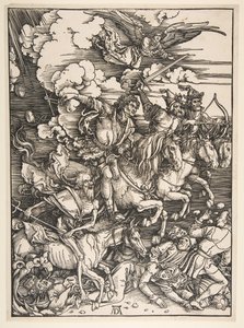 Die vier Reiter der Apokalypse, ca. 1497-1498 von Albrecht Dürer