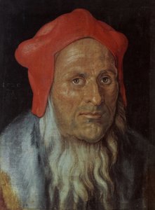 Porträt eines bärtigen Mannes mit roter Kappe von Albrecht Dürer