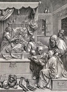 Hochreliefskulptur der Geburt des heiligen Johannes, 1855 von Albrecht Dürer