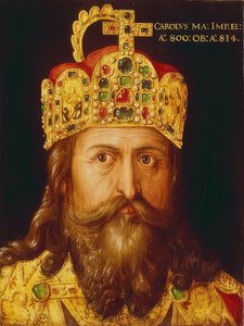Idealbildnis Kaiser Karls des Großen im Krönungsornat mit der Reichskrone von Albrecht Dürer