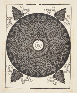 Verschlungenes Kordelmuster mit weißem Medaillon
